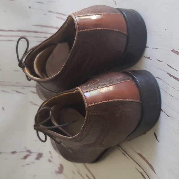 Johnston & Murphy 12 toe cap patent ant textured soft leather formal men… - Picture 3 of 8